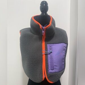 Zara  Fleece Vest with Orange and Purple Accents